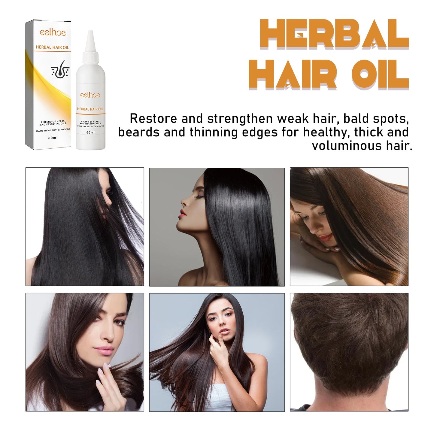 Herb Thickening Hair Oil, Repairing Dry Hair, Moisturizing And Smoothing Hair And Hair Conditioning Oil - Korvel