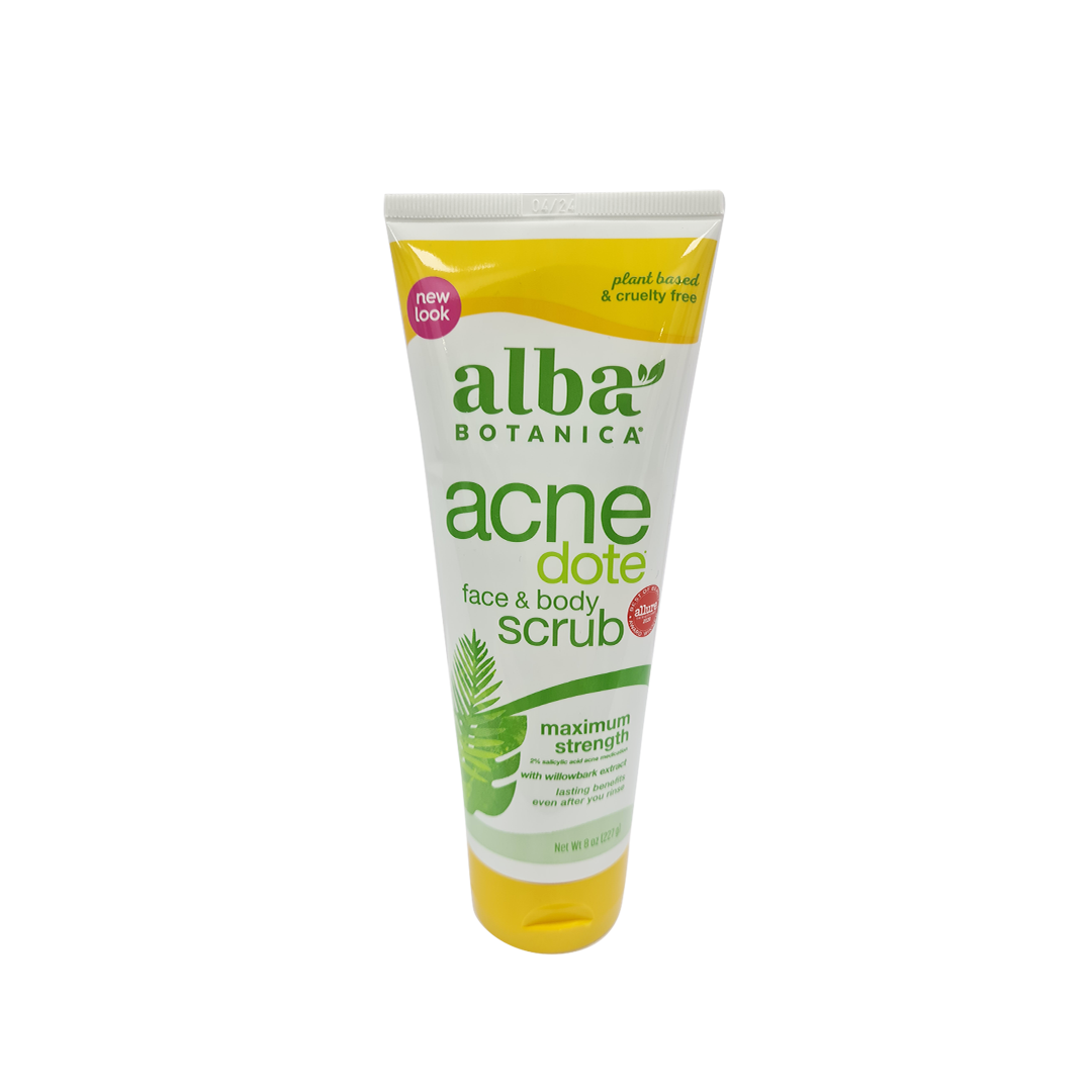 Exfoliante Facial y Corporal Alba Botanica Acne Dote - 8 Oz