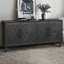 Carved Flower Door Large Storage Cabinet With Metal Handle Suitable For Living Room, Kitchen, Entryway(BLACK) - Korvel