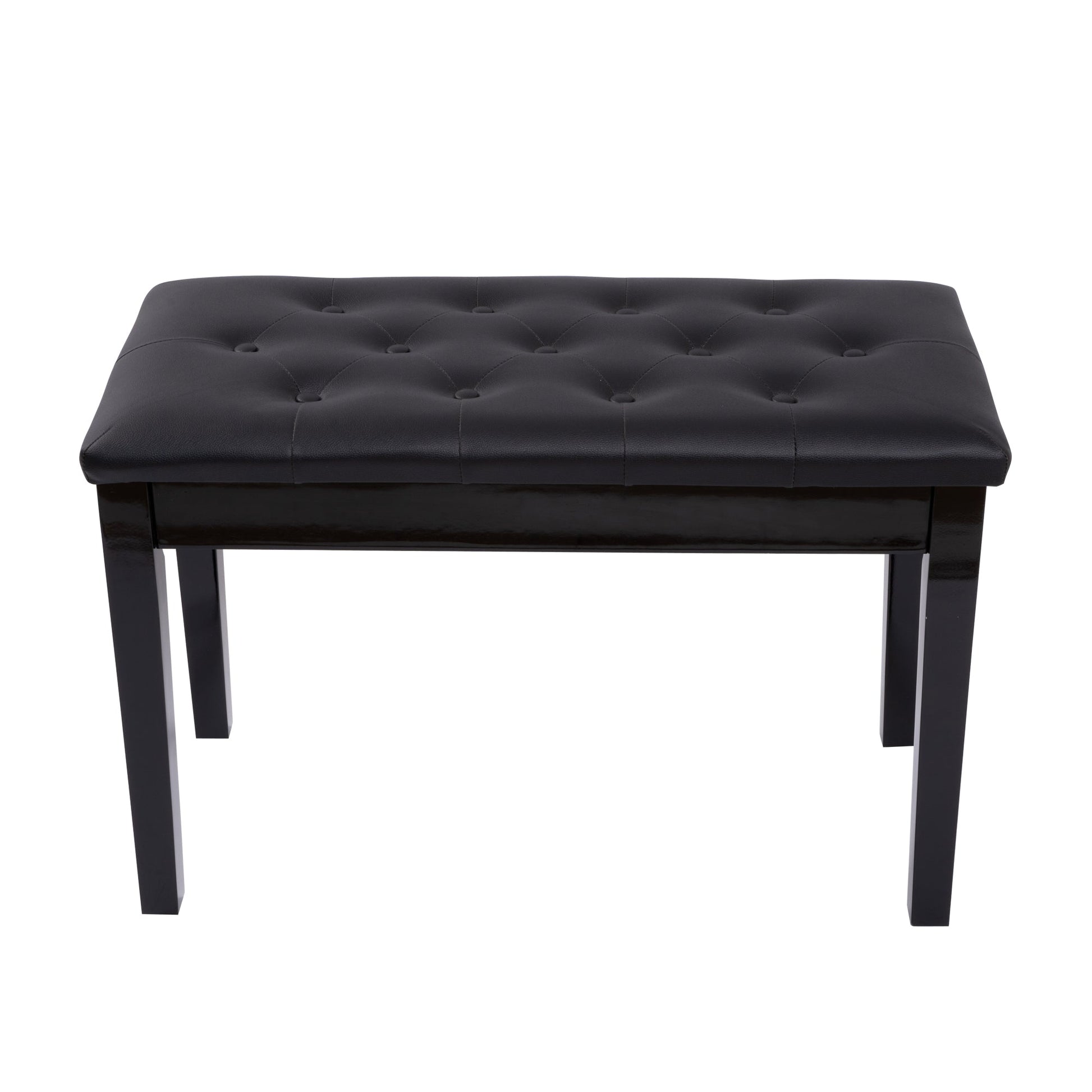 Piano Bench with Padded Cushion and Music Book Storage Compartment, Duet Wooden Seat, 13.7 x 29.5 x 20 inches, Load 440lb Black - Korvel