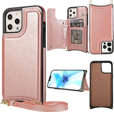 For iPhone 14 phone leather case Crazy Horse Apple 13 phone case Creative max skin insert card protective case - Korvel