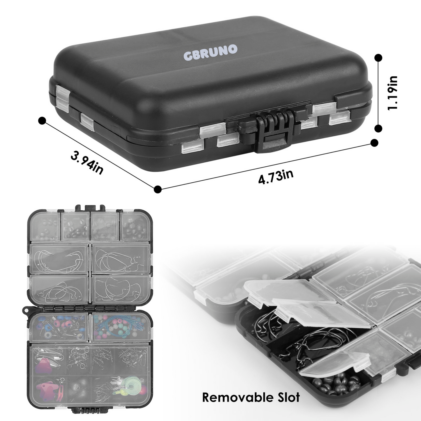 Kit de Accesorios de Pesca Portátil de 188 Piezas con Caja de Cebo