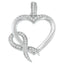 .925 Sterling Silver Diamond Heart Pendant Necklace