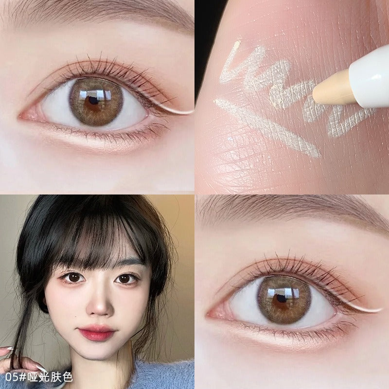1Pcs  Diamond Glitter Eyeshadow Liner Pencil Face Makeup Highlighter Long lasting Matte Pink Silkworm Champagne Gold Eyeliner Pen - Korvel
