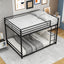 Metal Bunk Bed Full Over Full Bunk Bed Frame with Safety Guard Rails Heavy Duty Space-Saving Design Easy Assembly Black - Korvel