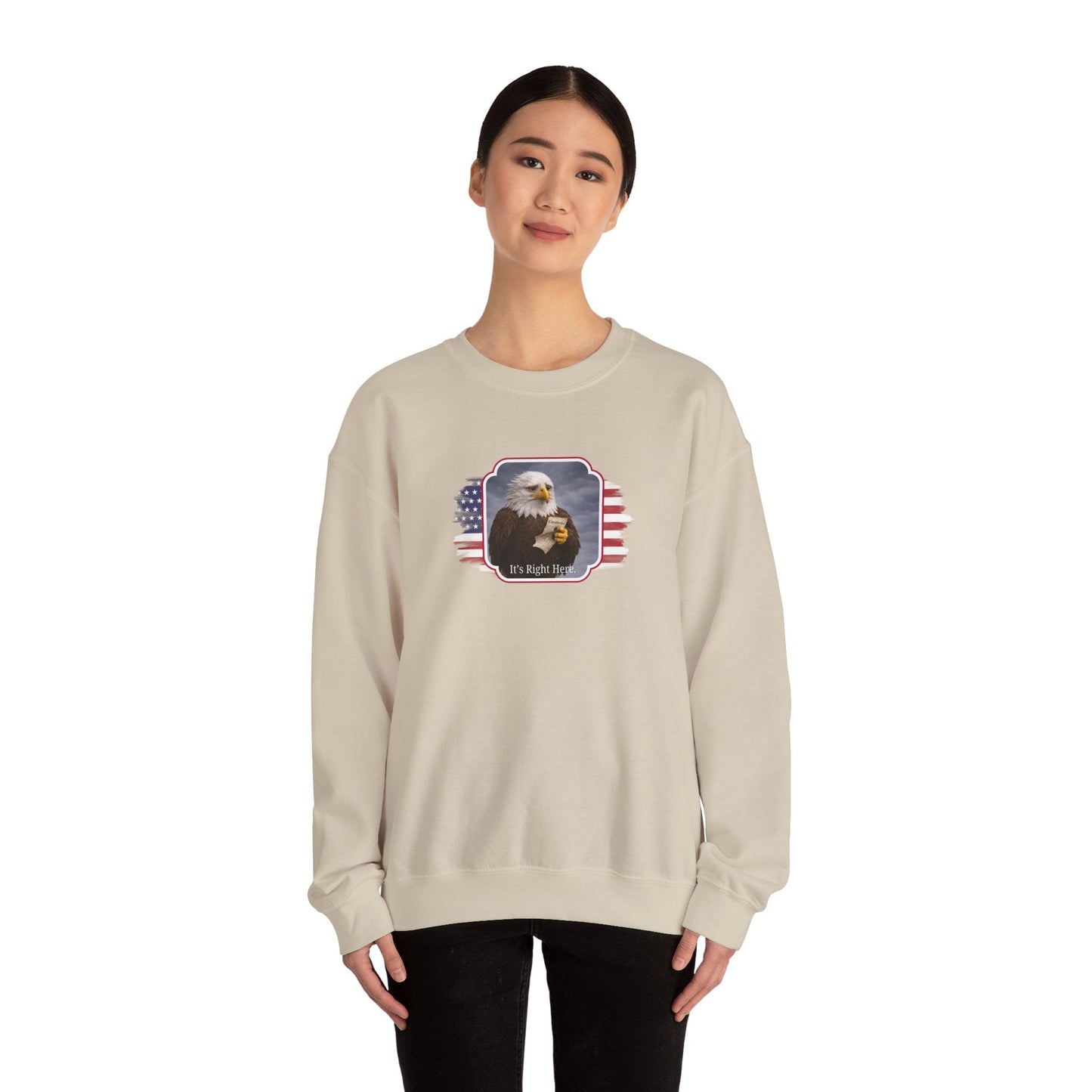 It's Right Here Political Parody Crewneck Sweatshirt
