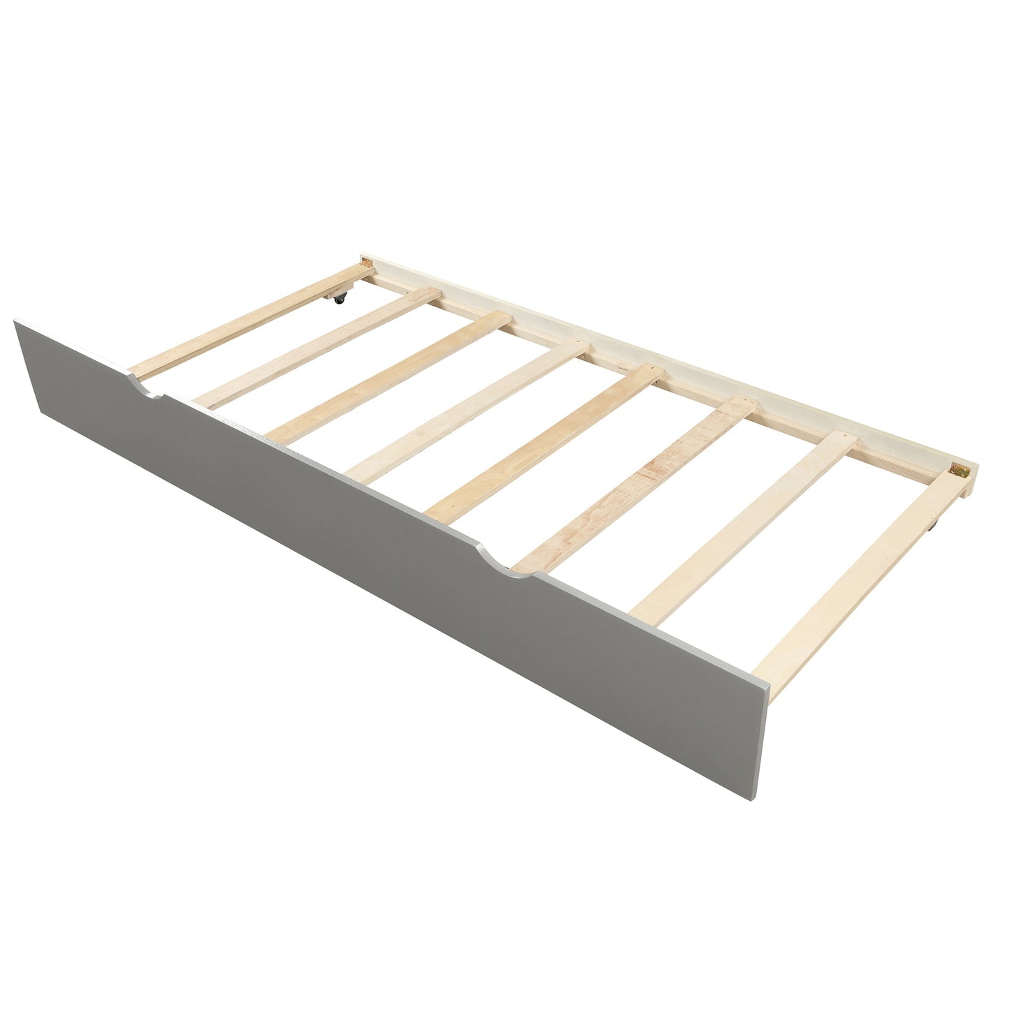 Cama Plataforma Gris con Estructura de Cama Trundle de Tamaño Individual