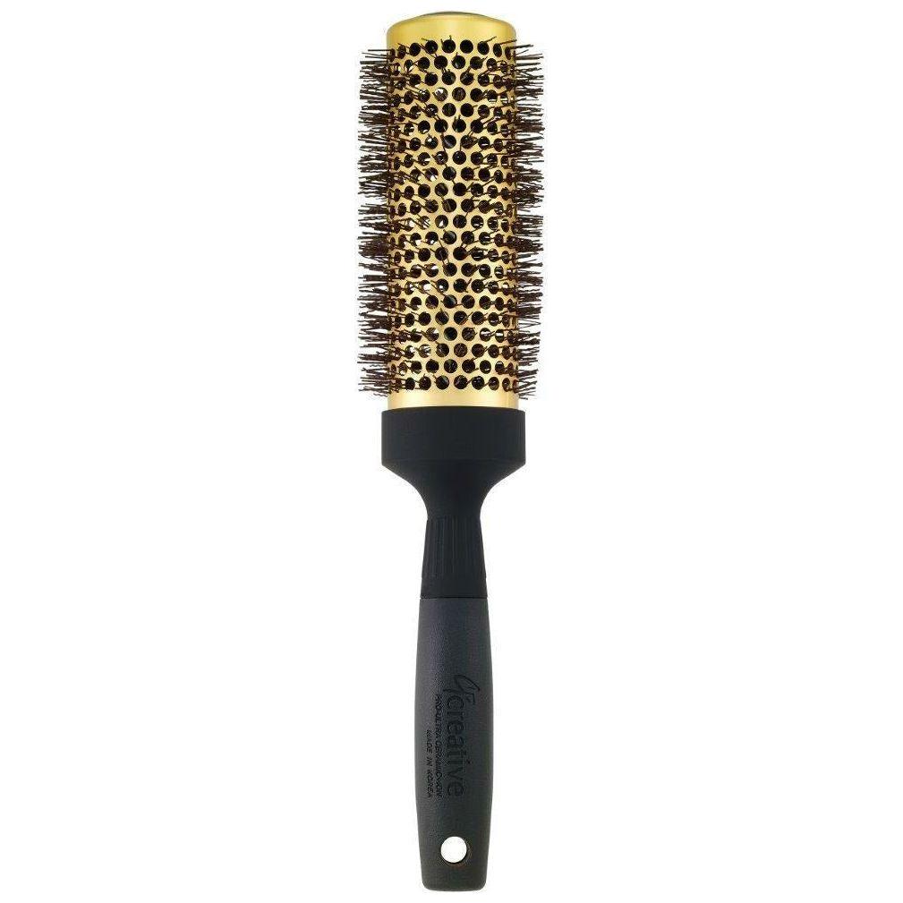 Gold Nano Ceramic Round Hair Brush - 6 Inch XL Barrel