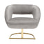 COOLMORE Upholstered Tufted Living Room Chair Textured Linen Fabric Accent Chair with Metal Stand - Korvel