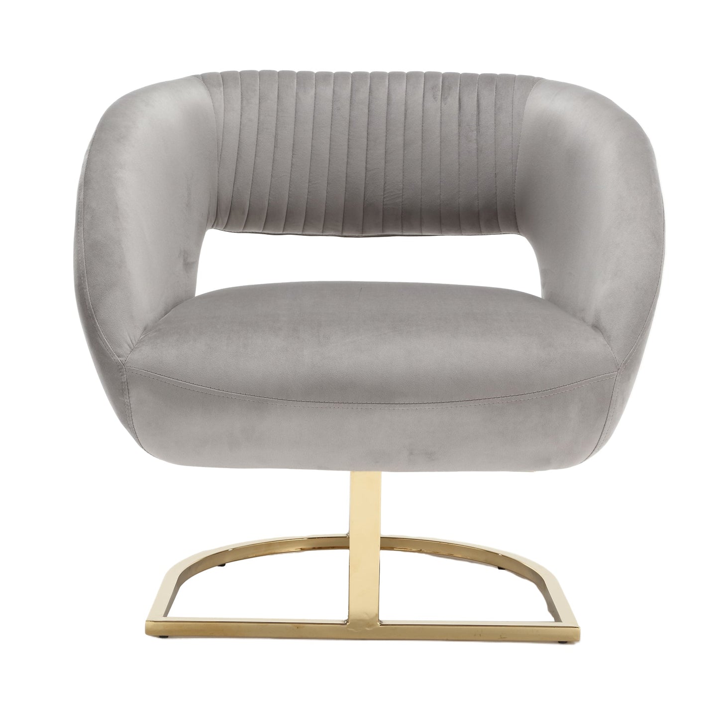 COOLMORE Upholstered Tufted Living Room Chair Textured Linen Fabric Accent Chair with Metal Stand - Korvel