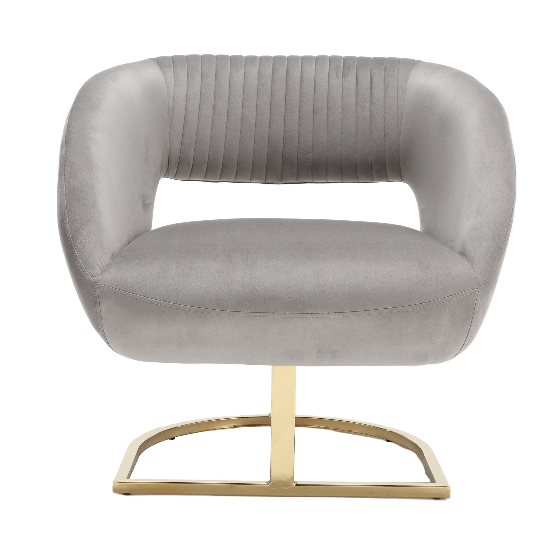 COOLMORE Upholstered Tufted Living Room Chair Textured Linen Fabric Accent Chair with Metal Stand - Korvel