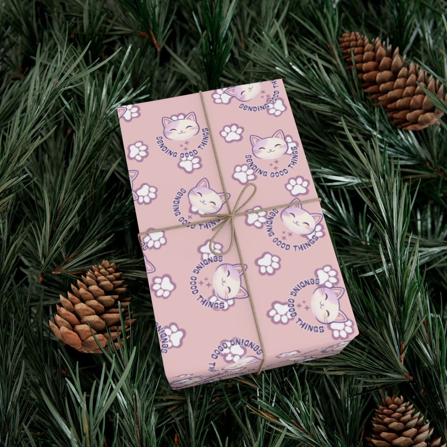 Smiling Cat Pattern Gift Wrap - All-Purpose Wrapping Paper