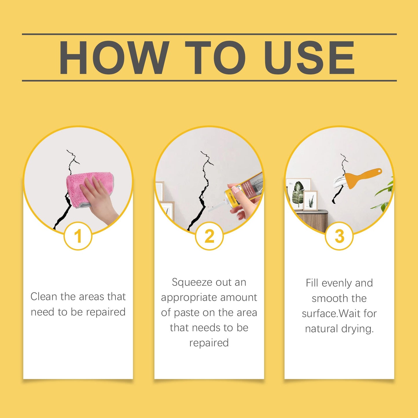 Wall Crack Repair Plaster Wall Damage Scratches Dents Cracks Nail Holes Repair Repair Wall Plaster - Korvel