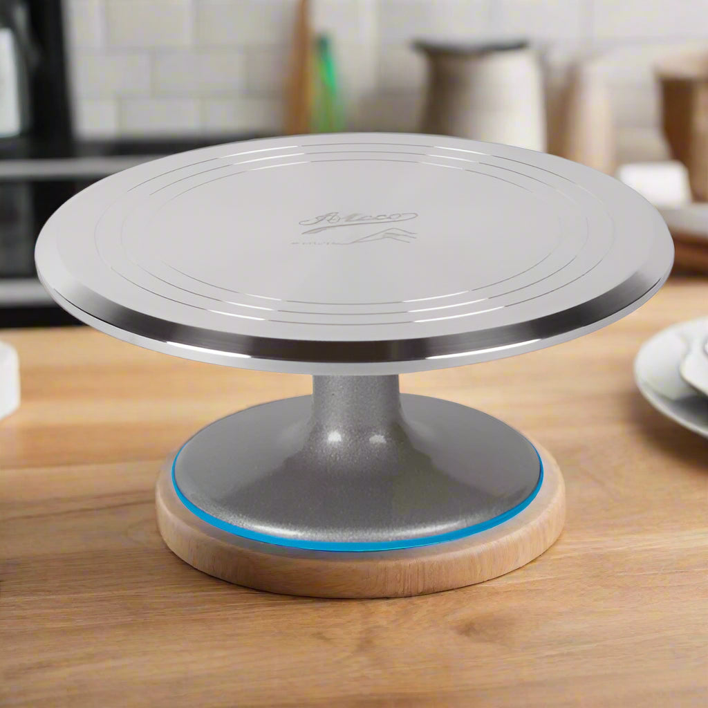 12" Stainless Steel Decorating Turntable with Non-Slip Base