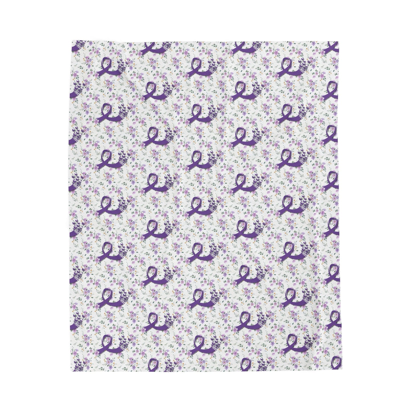 Couverture en velours à fleurs violettes