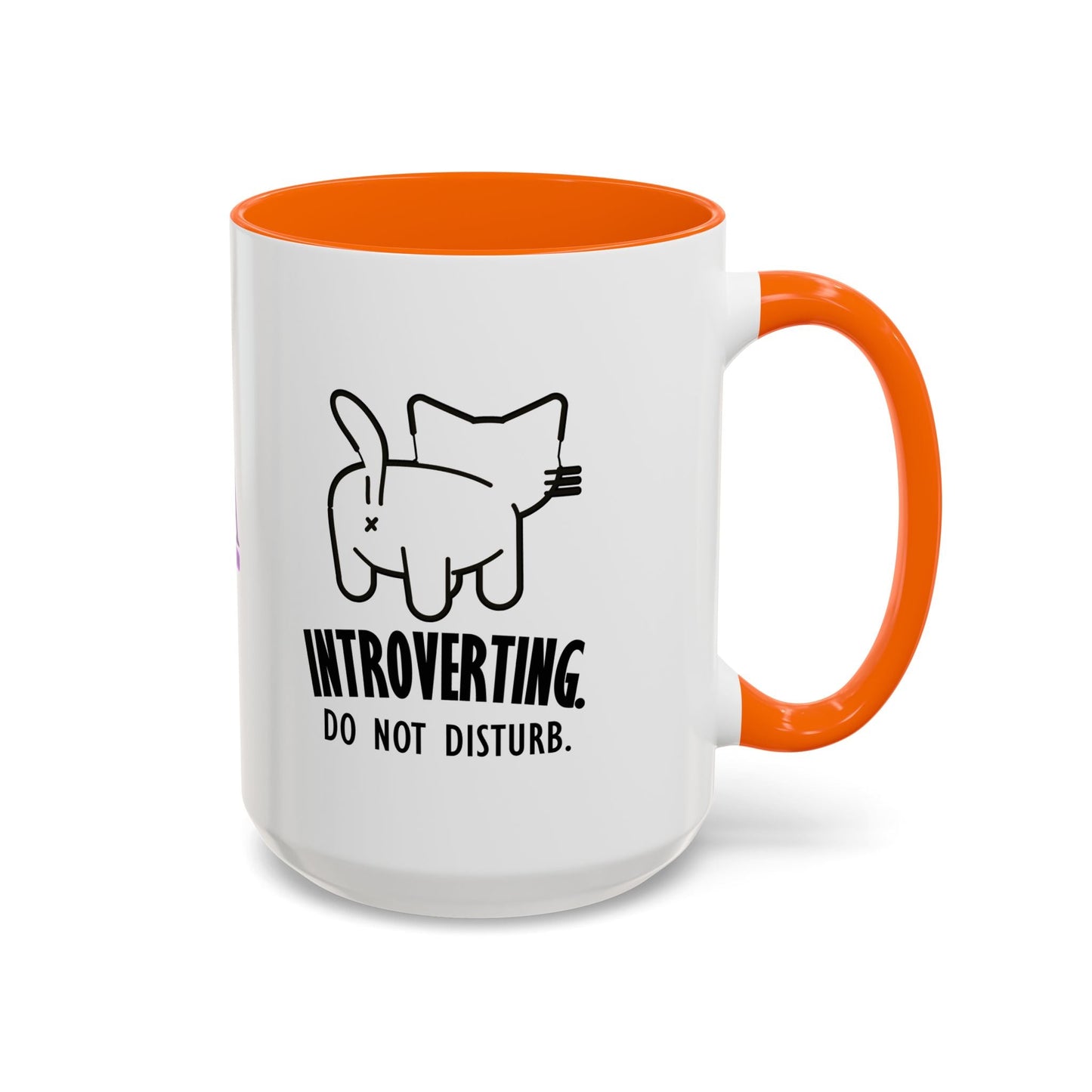 Introvertido. No molestar. Taza de café de gato en dos tonos