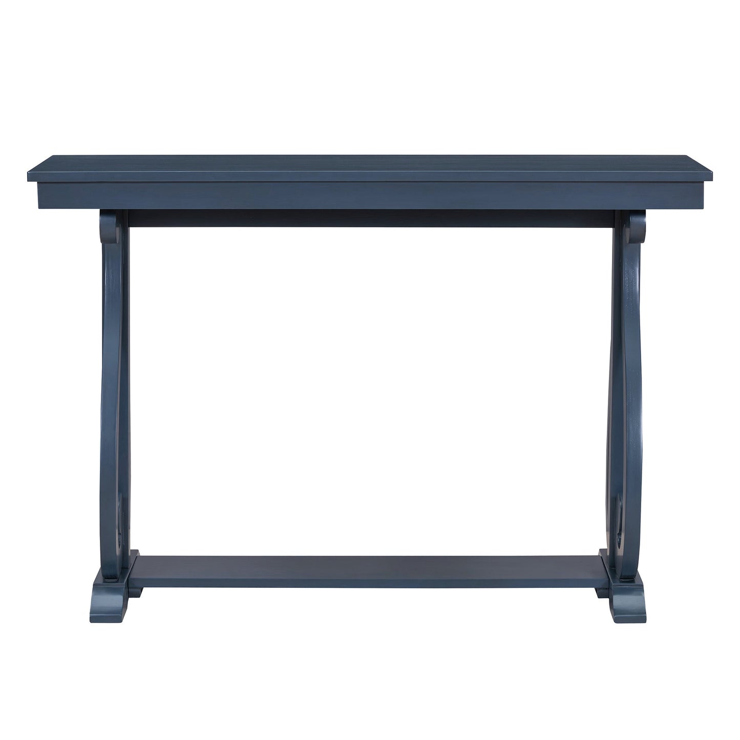 48-Inch Rustic Vintage Console Table --- Farmhouse Style Entryway Table with Open Shelf and Sturdy Construction (Navy) - Korvel