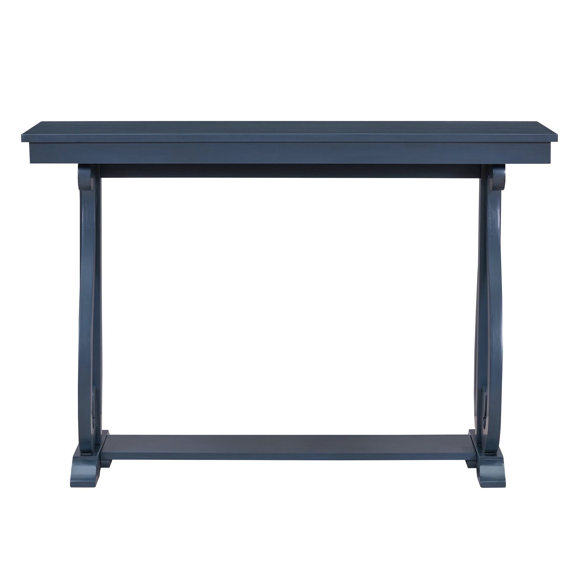 48-Inch Rustic Vintage Console Table --- Farmhouse Style Entryway Table with Open Shelf and Sturdy Construction (Navy) - Korvel