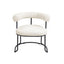 COOLCOOL Boucle dining chair set of two, medieval modern curved backrest chair, round cushion (beige Boucle) - Korvel