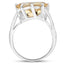 Bague en argent sterling avec citrine et topaze blanche de 4,63 carats