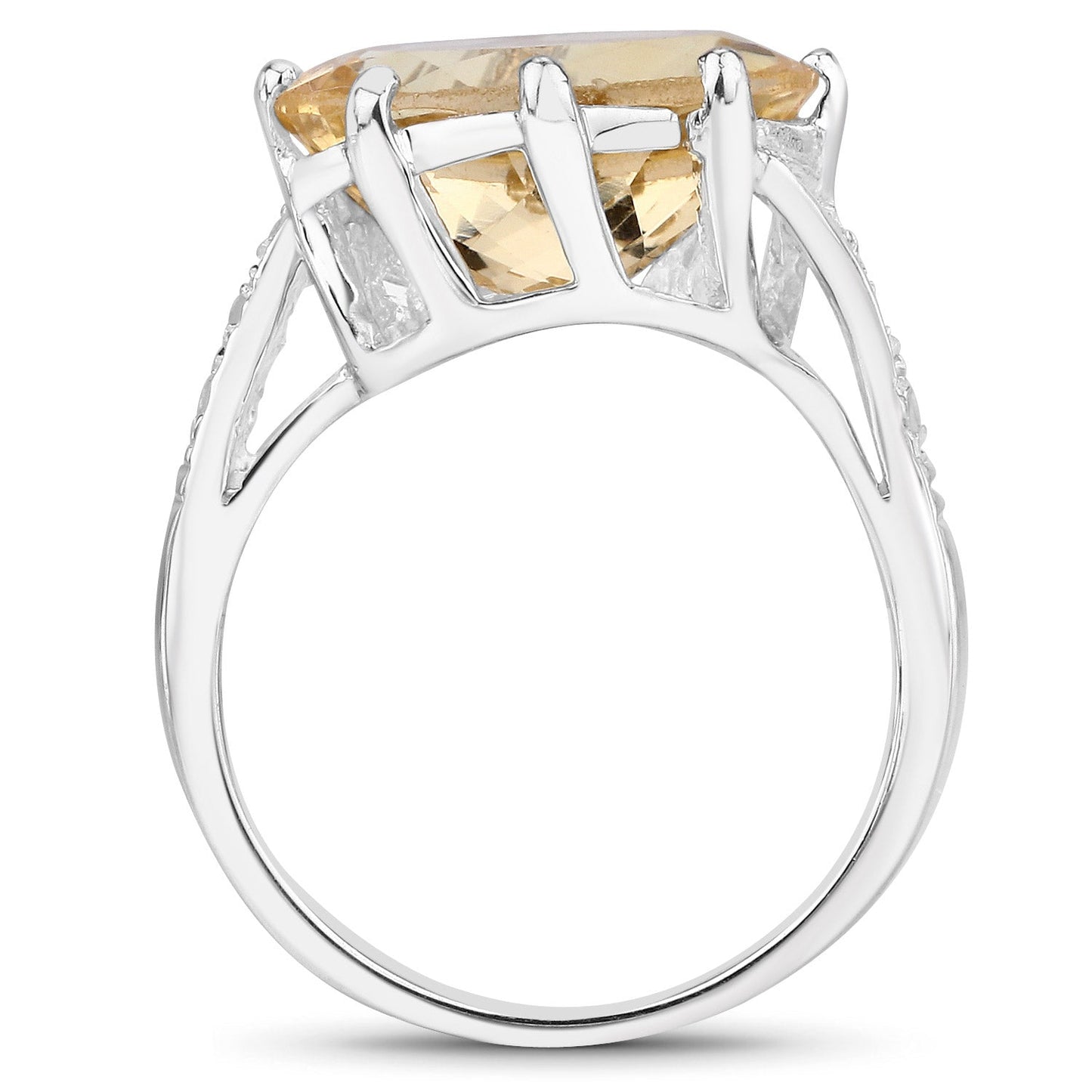 Bague en argent sterling avec citrine et topaze blanche de 4,63 carats