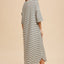 Striped Round Neck Midi Dress - Soft & Stylish Classic Design