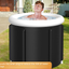 Seau de bain pliable large Black Ice - baignoire SPA rembourrée en PVC