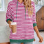 Sudadera con capucha a rayas suelta y casual
