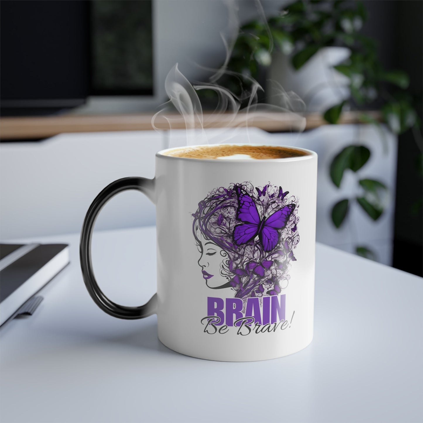 Mug color morphing Beautiful Brain Be Brave, 11oz