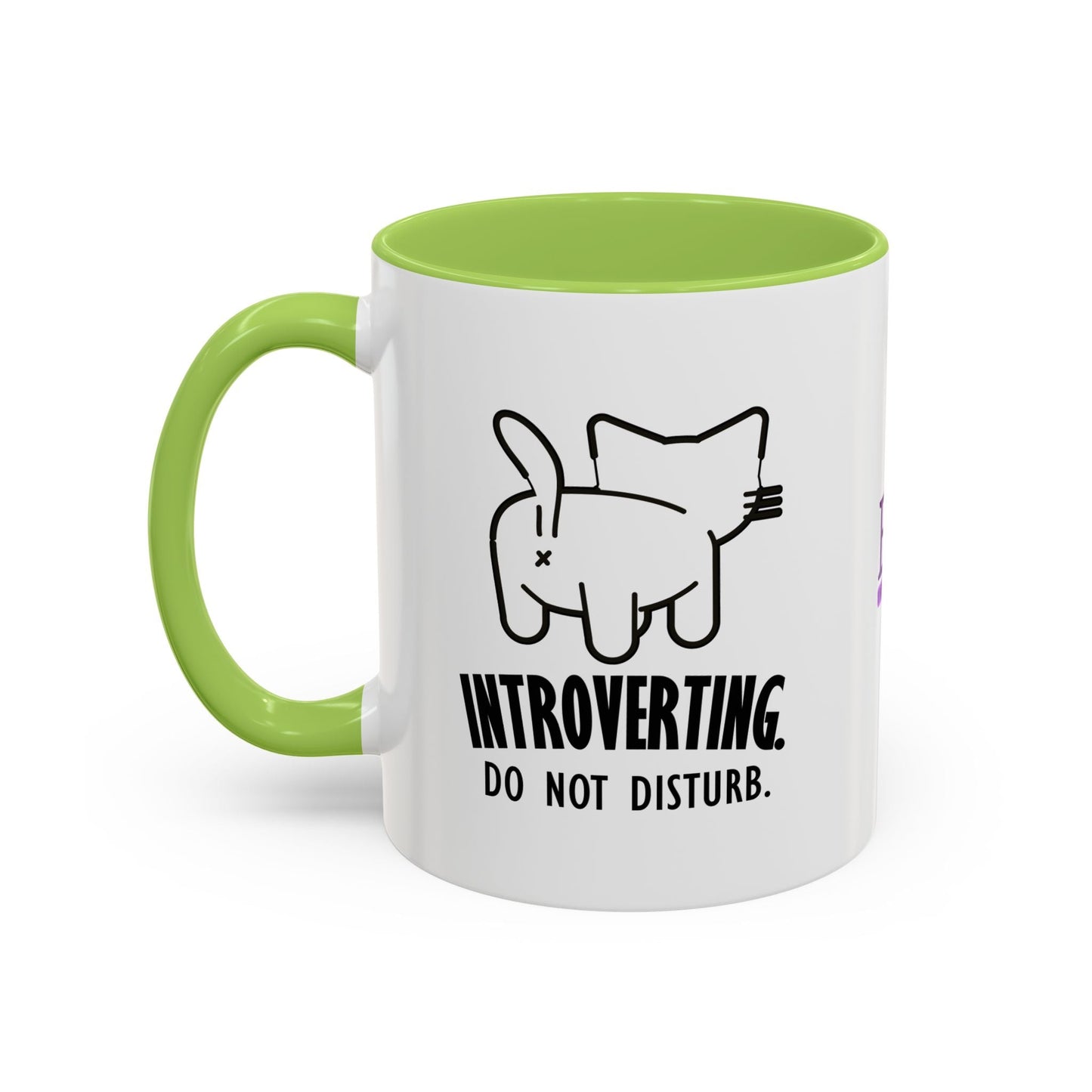Introvertido. No molestar. Taza de café de gato en dos tonos