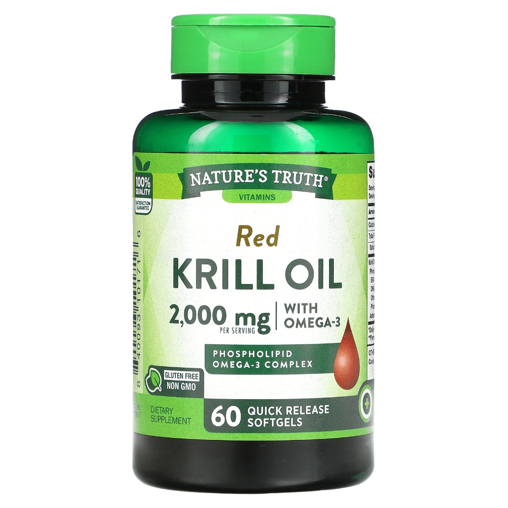 Aceite de Kril de Nature's Truth Softgels, 1000 Mg, 100% Puro Rojo