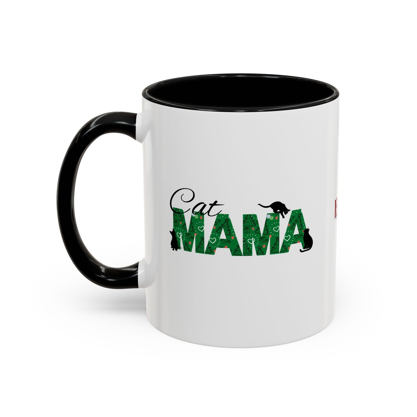 Christmas Cat Mama Accent Coffee Mug - 11oz & 15oz