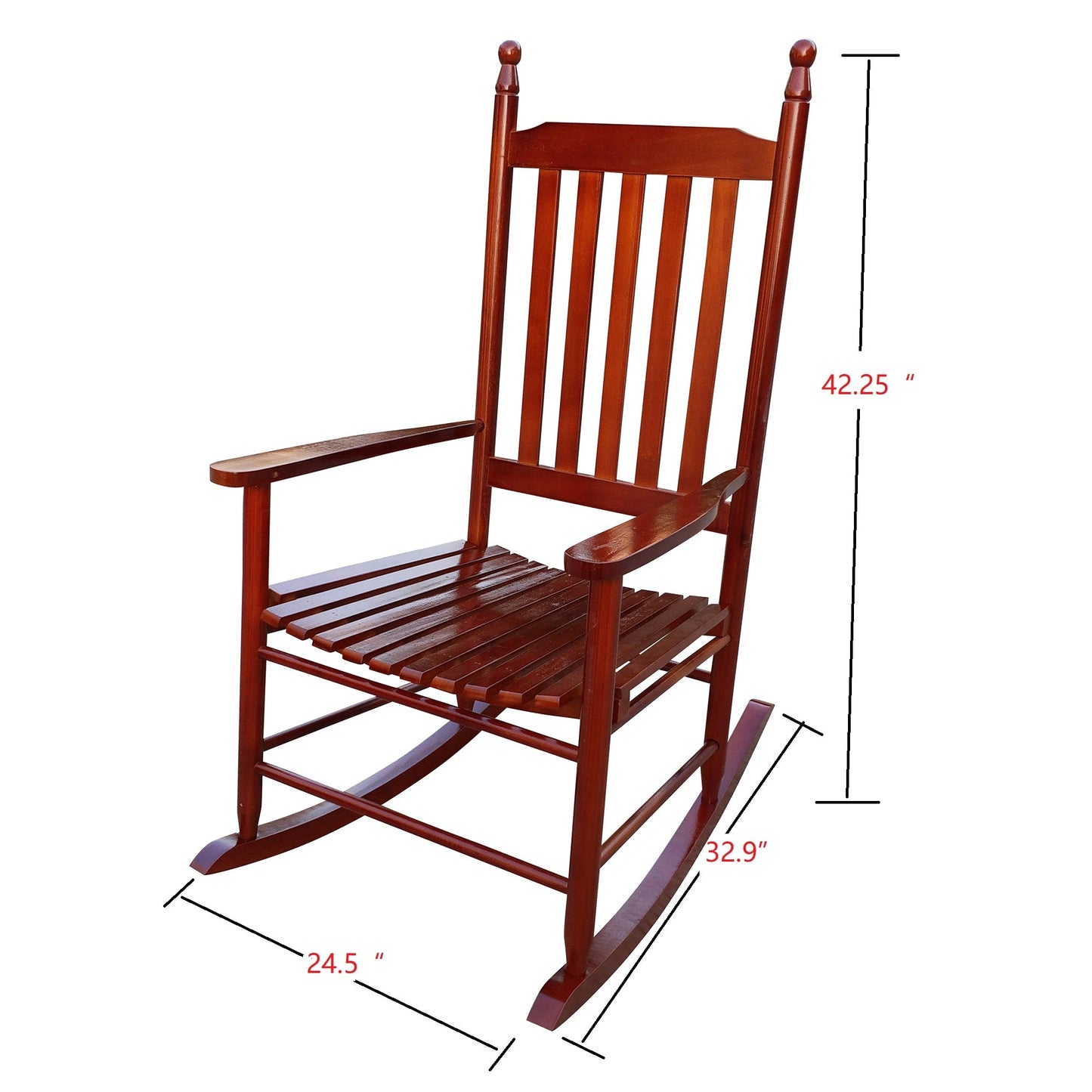 wooden porch rocker chair Brown - Korvel