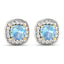 Boucles d'oreilles en aquamarine véritable et diamants blancs de 1,95 carat