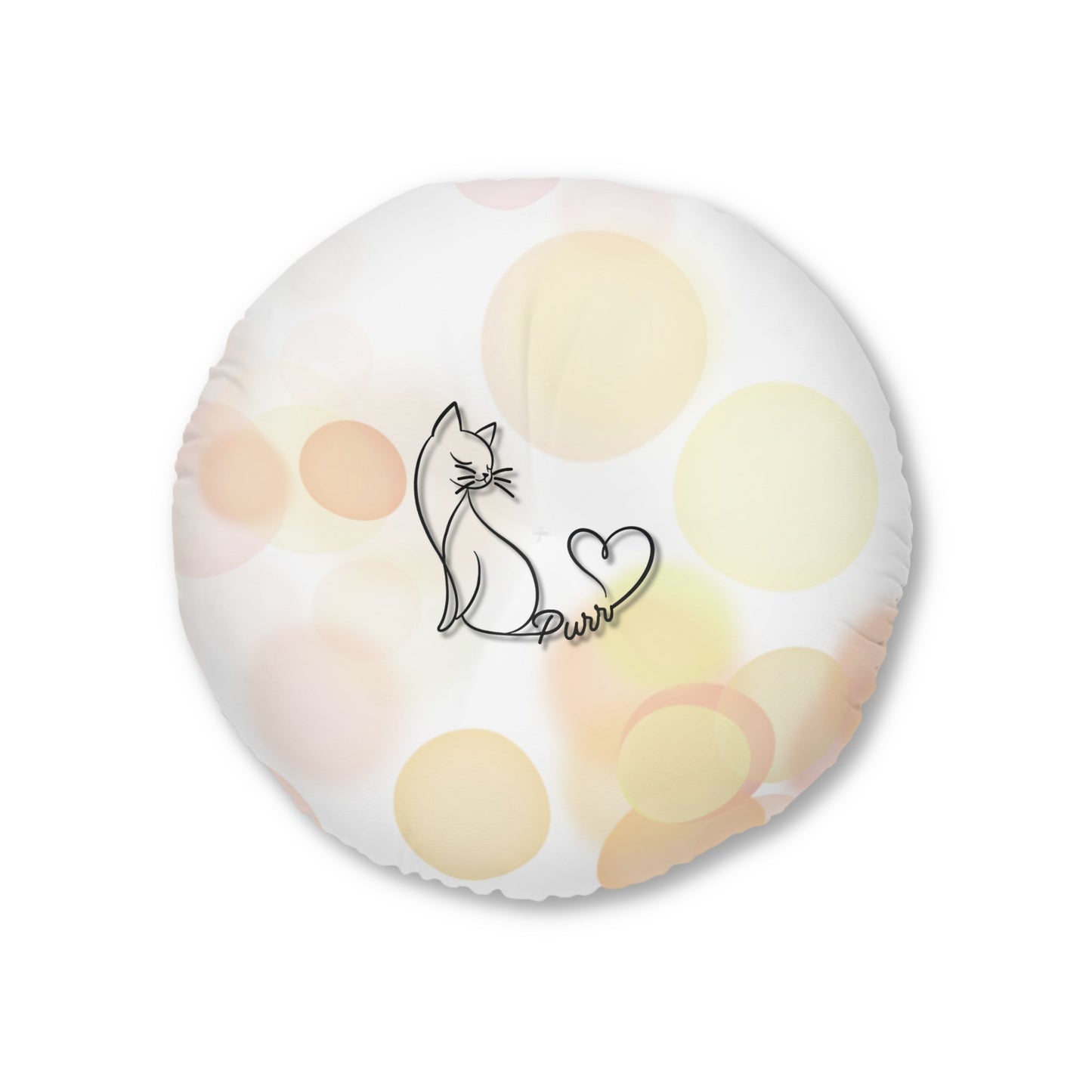 Purr Cat Floor Pillow – Minimalist Round Cushion for Cat Lovers