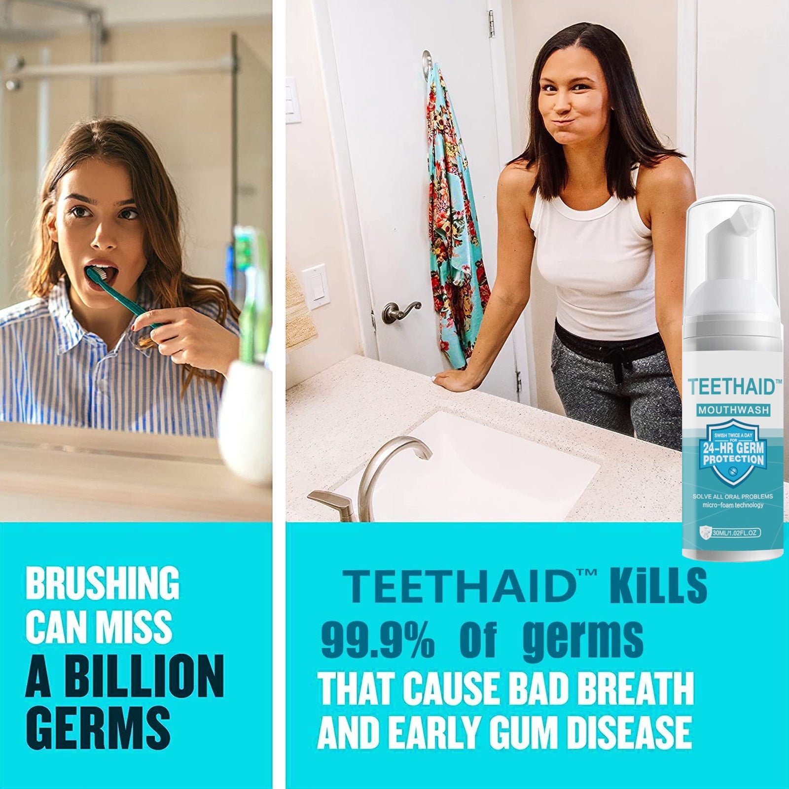 Cleanser Mousse Toothpaste Cleanser Brightening Teeth Freshening Breath Brightening Anti-Cavities Removing Stains Mouth Cleanser - Korvel