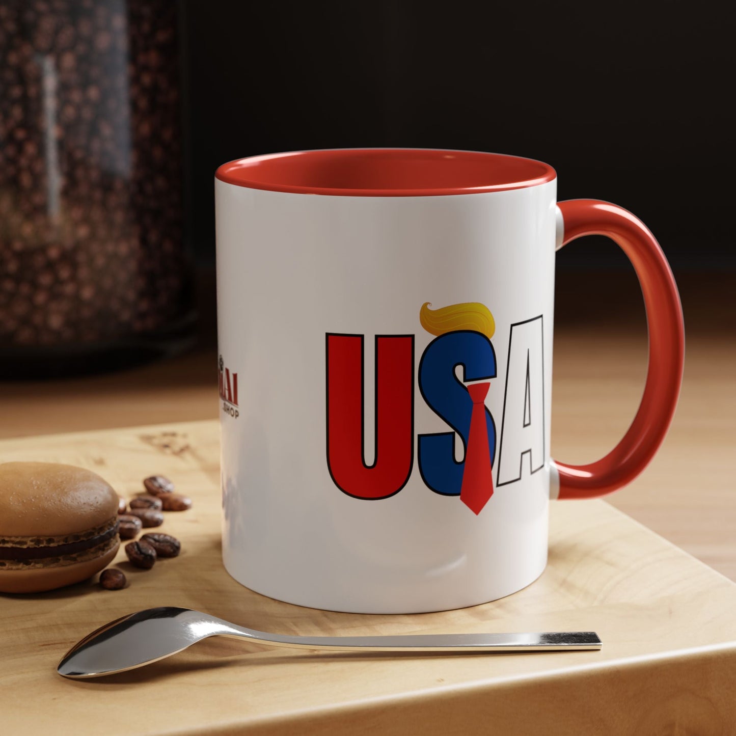 Taza de café con acento vibrante de EE. UU.