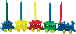 Party Train Candle Holder Set with Birthday Candles