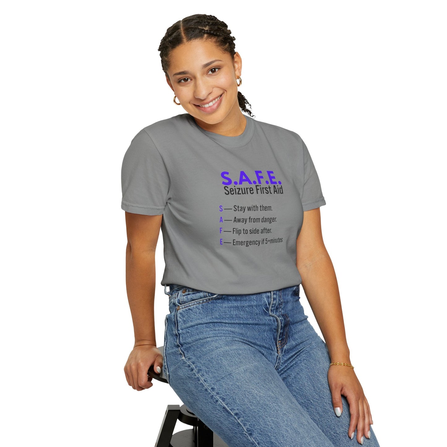 S.A.F.E. Seizure First Aid T-Shirt – Epilepsy Awareness Tee