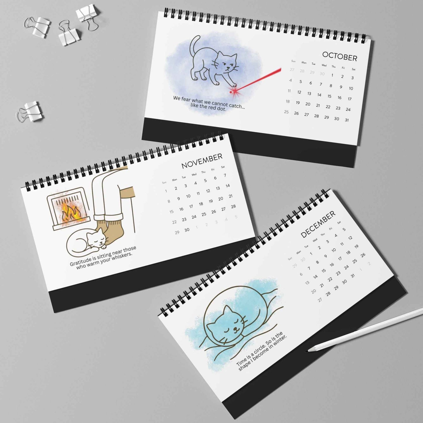 Calendario de Escritorio de Filosofía Gato | Un Año de Sabiduría con Bigotes