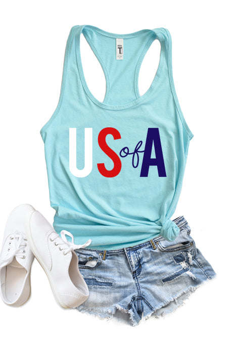 US Of A Racerback Tank Top