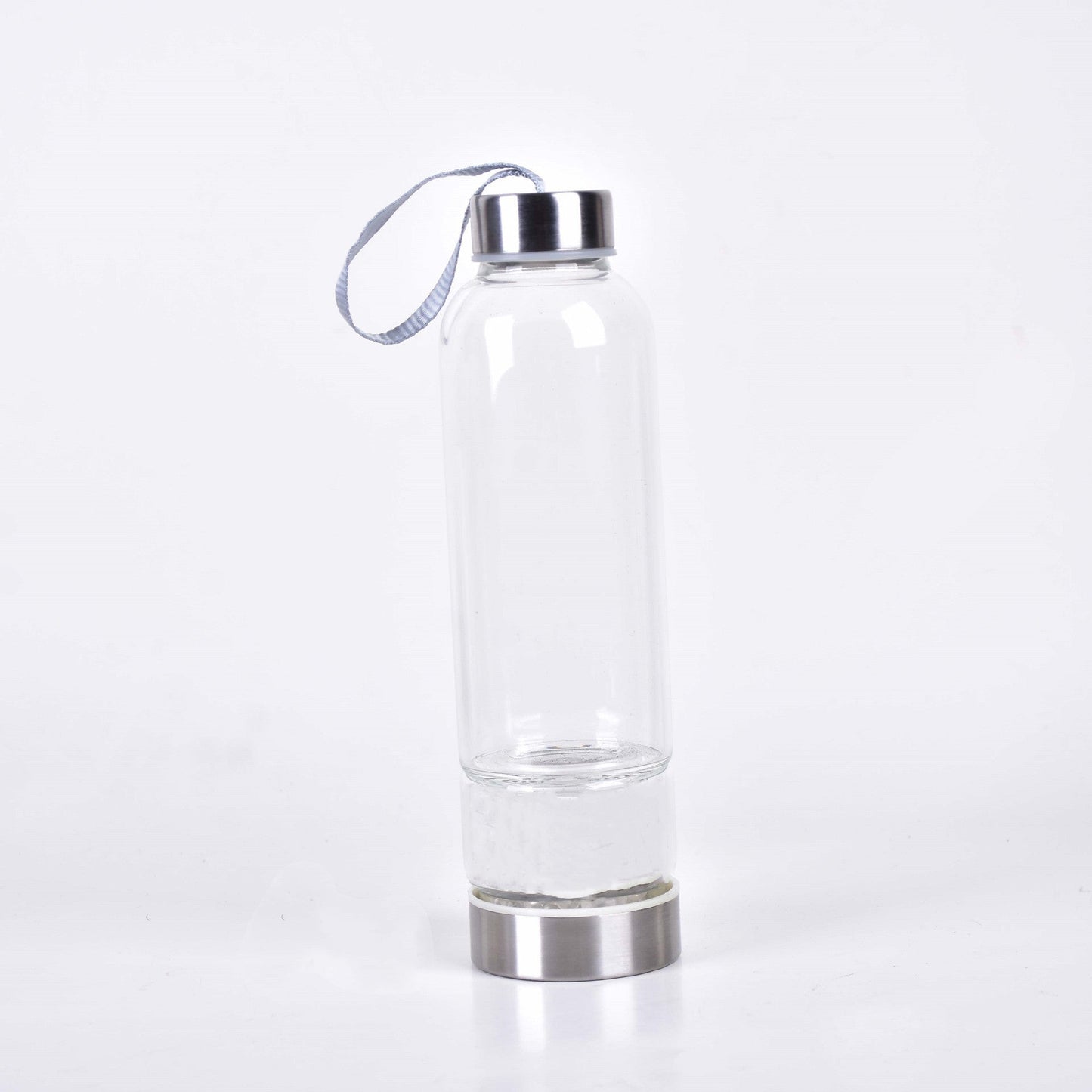 Bouteille d'eau en gravier de cristal naturel