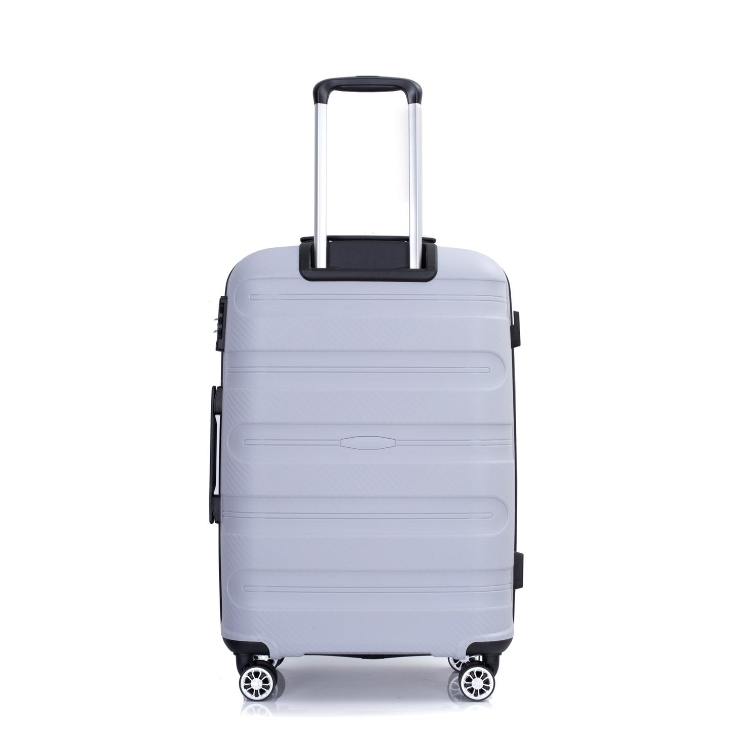 Hardshell Suitcase Spinner Wheels PP Luggage Sets Lightweight Durable Suitcase with TSA Lock,3-Piece Set (20/24/28) ,Silver - Korvel