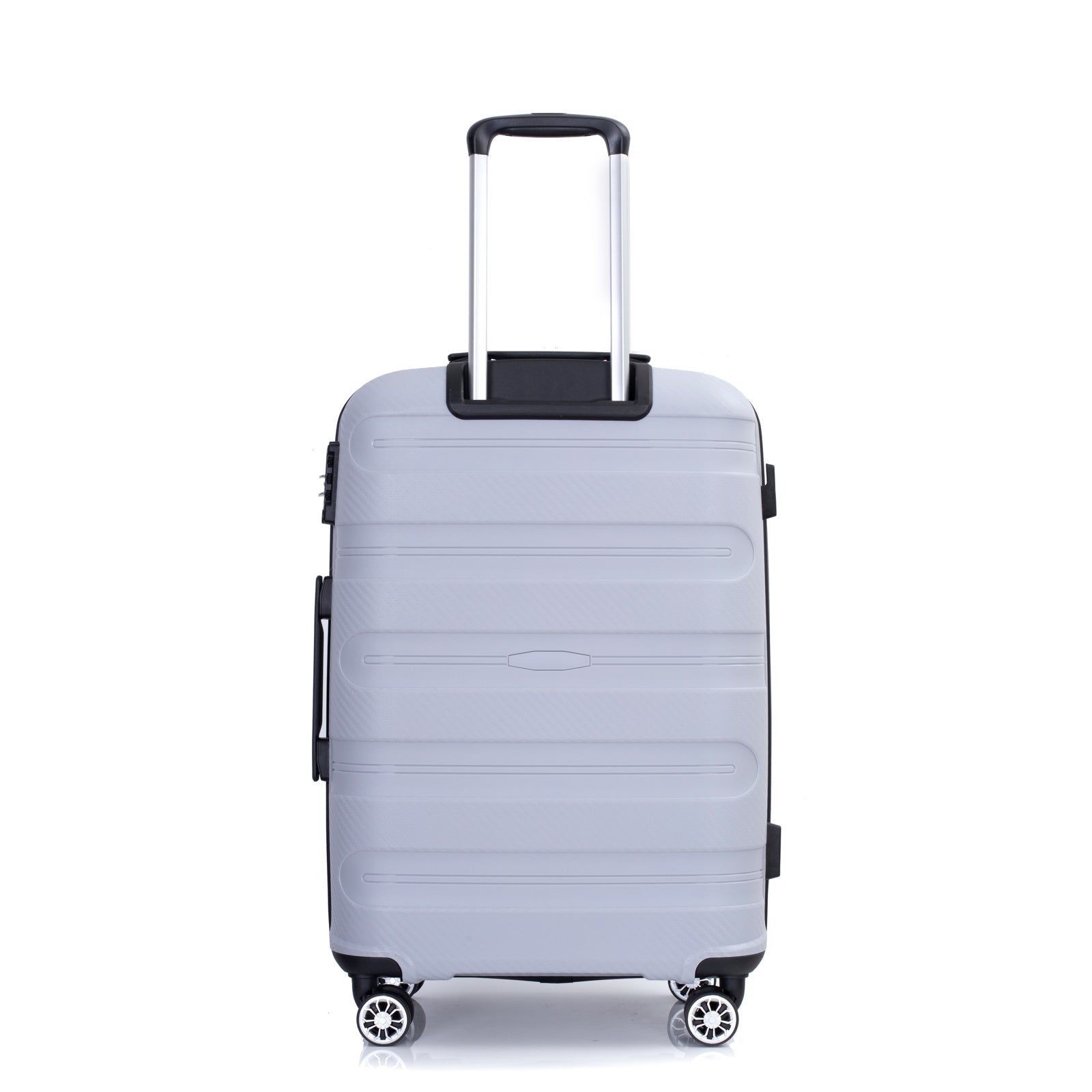 Hardshell Suitcase Spinner Wheels PP Luggage Sets Lightweight Durable Suitcase with TSA Lock,3-Piece Set (20/24/28) ,Silver - Korvel
