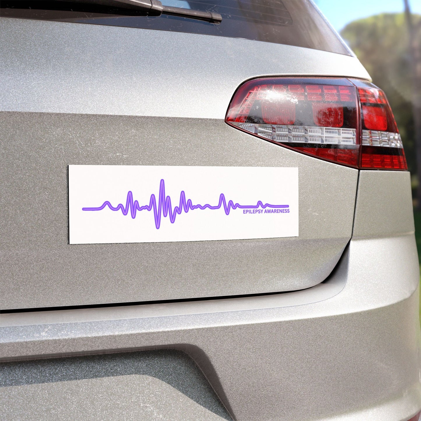 Epilepsy Awareness EEG Wave Bumper Magnet – Purple Ribbon Support