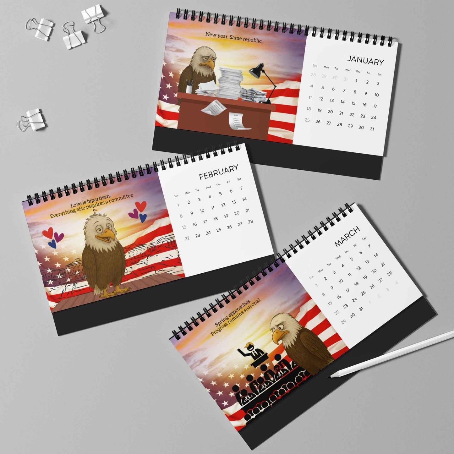 E Pluribus … Sigh: A Bald Eagle’s Year of American Fatigue Calendar