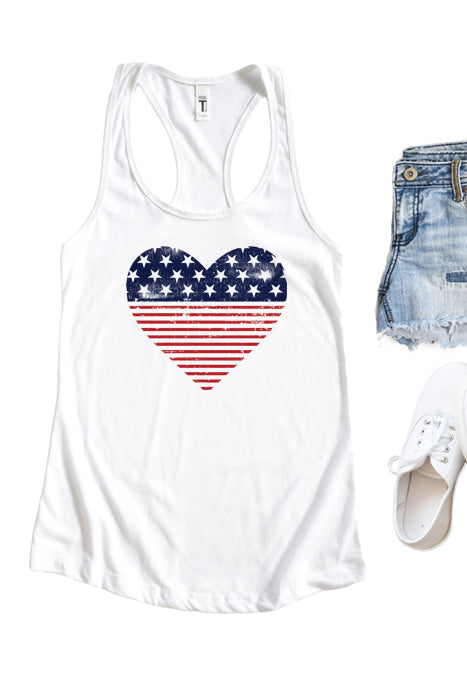 Heart Flag Racerback Tank Top - Korvel