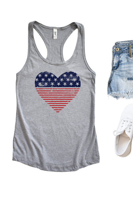 Heart Flag Racerback Tank Top - Korvel
