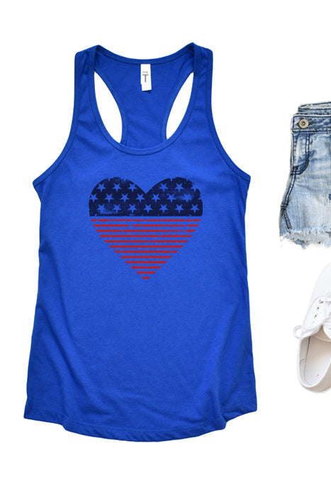 Heart Flag Racerback Tank Top - Korvel
