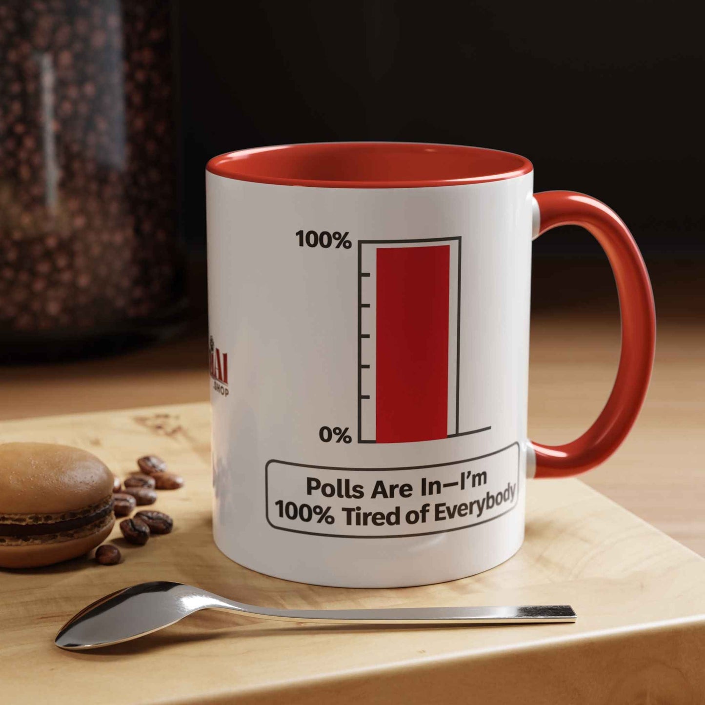 Taza de Parodia Política - 100% Cansado de Todos